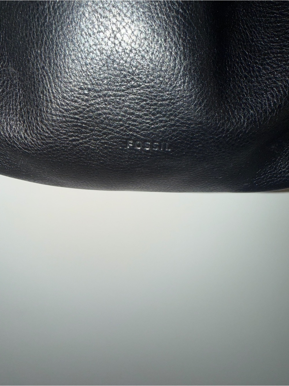 Fossil Black Leather Hobo Shoulder Purse Slouchy Pebbled Leather Gold Hardware - Picture 3 of 7